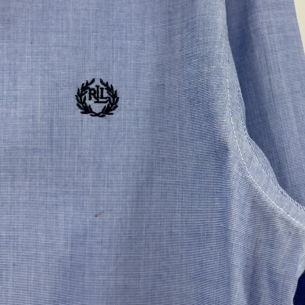 Ralph Lauren Boys Size 12 Oxford Blue Shirt Button‎ Down Long Sleeve Logo